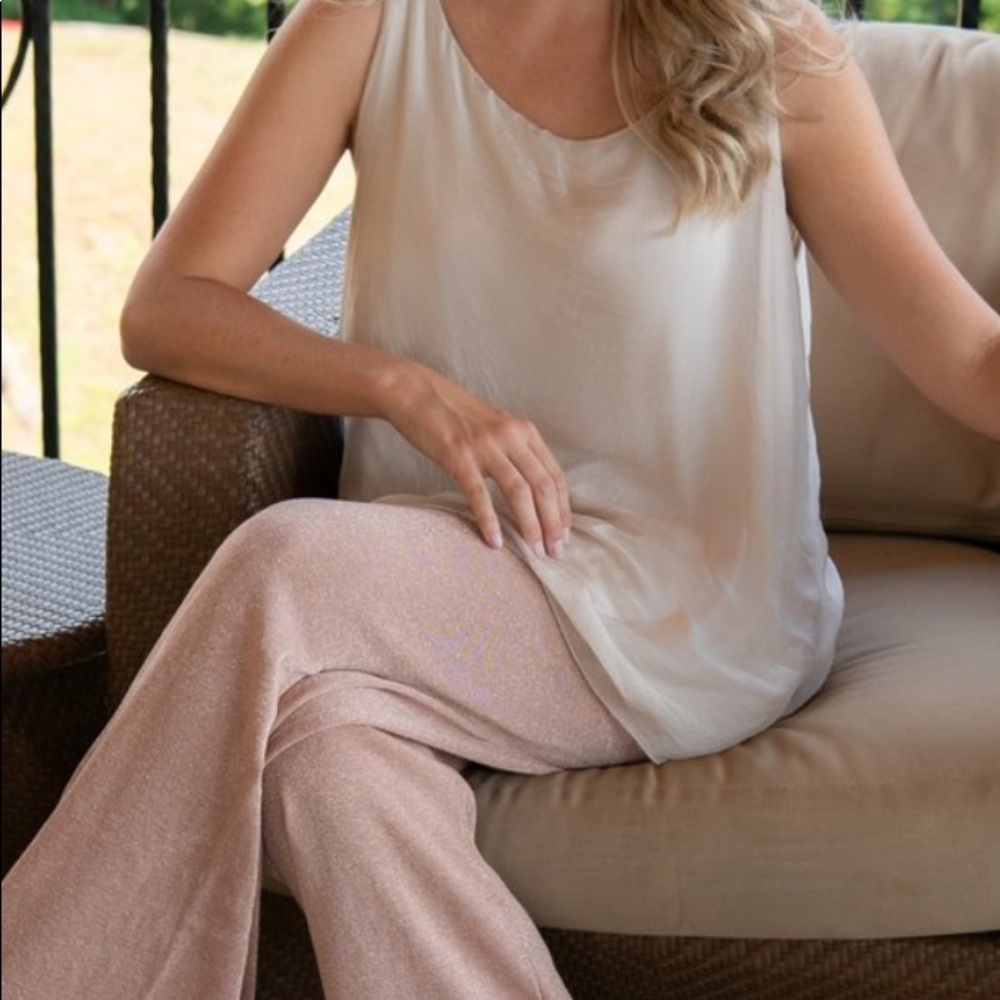 Reversible “Fiona” silk Italian shell with lace